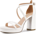 Women Strappy Platform Heels 3.4 in Chunky Block Heels - Elegant