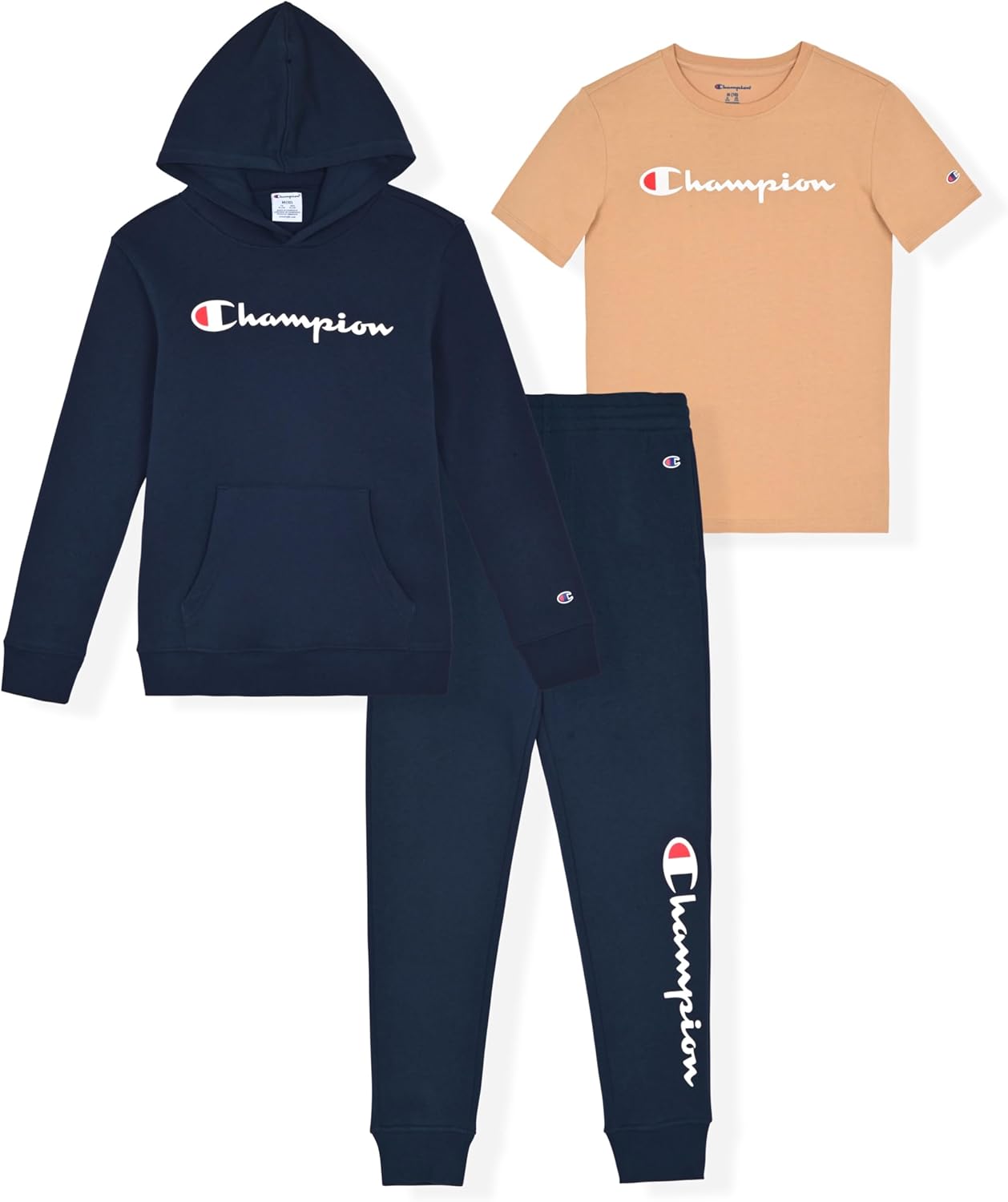 Champion Boys Sweatsuit Set: Stylish 3-Piece Hoodie and Jogger