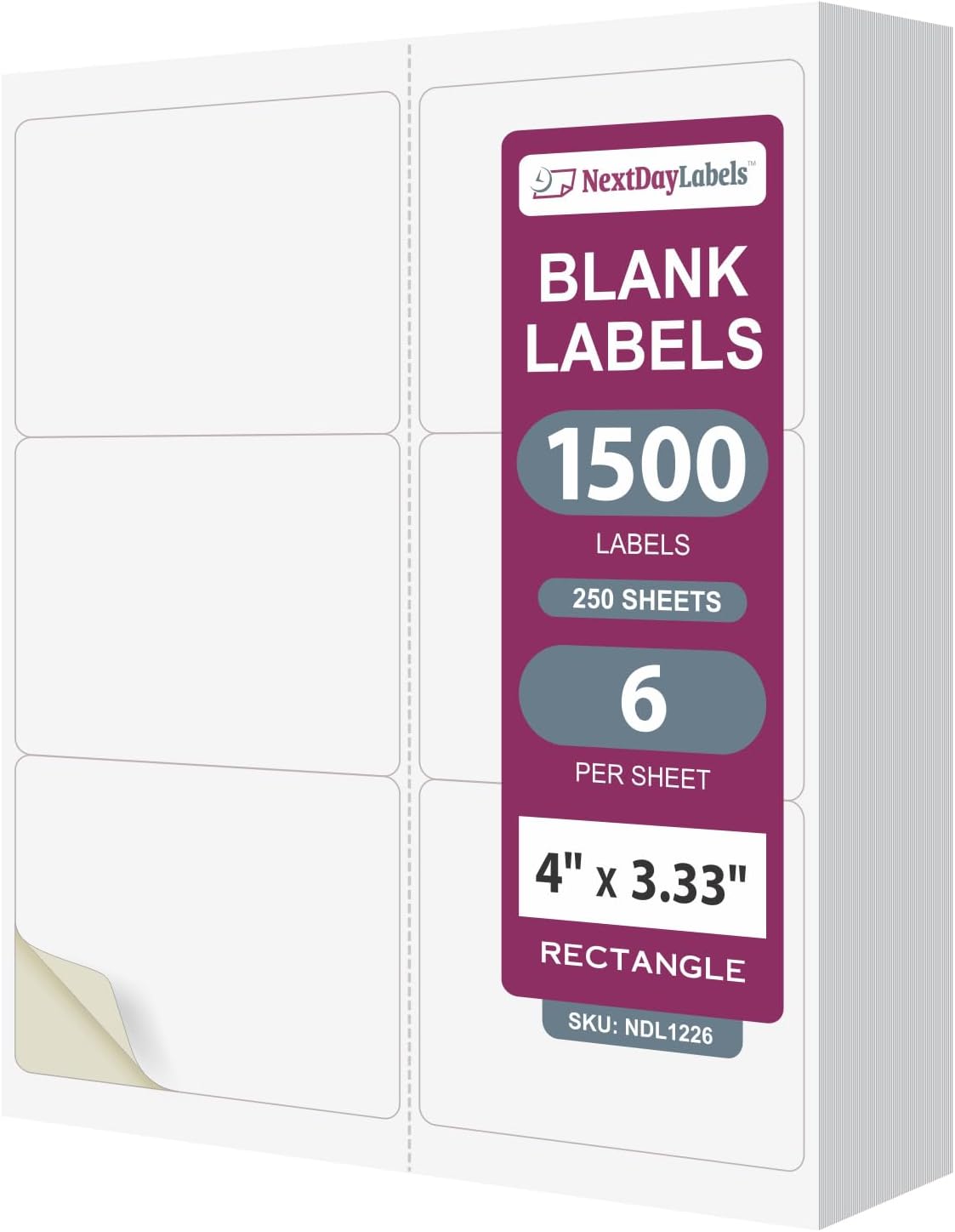 4in x 3-1/3in Rectangular Sticker Labels for Printing Needs
