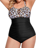 Plus Size One Piece Swimsuit for Women - Tummy Control V-Neck