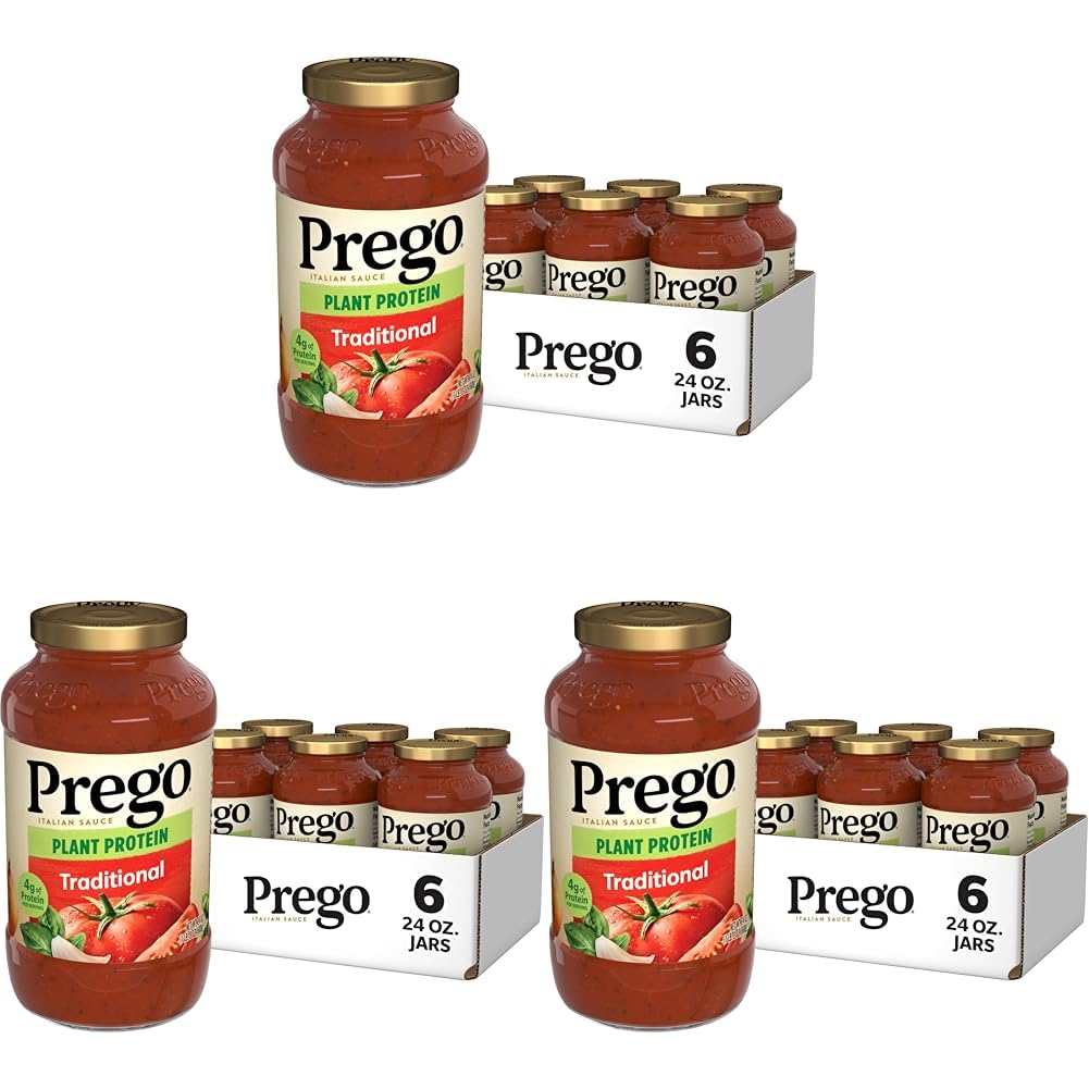 Prego Plant Protein Traditional Pasta Sauce - 24 Oz Jar Case