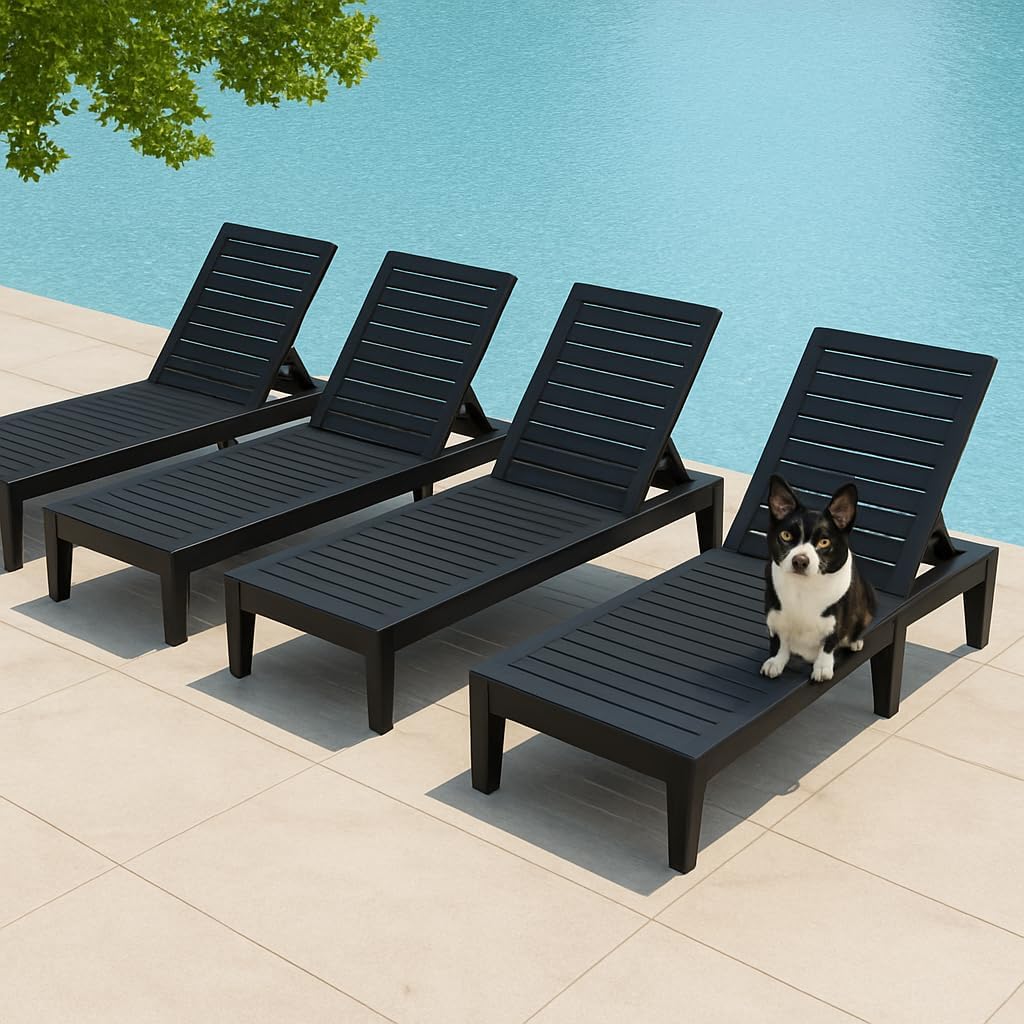 Outdoor Chaise Lounge Chair Set of 4 for Ultimate Comfort