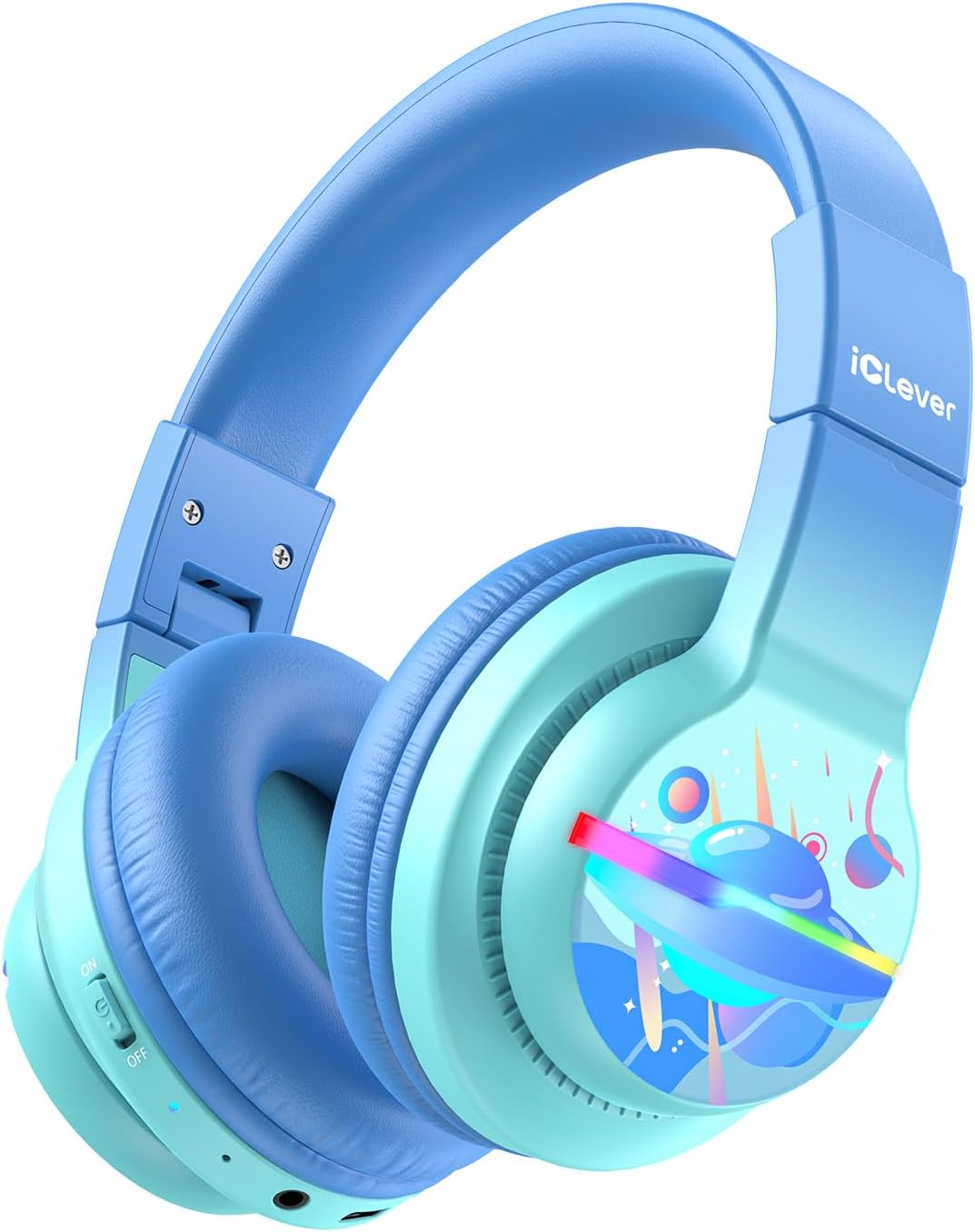 iClever BTH12 Kids Bluetooth Headphones with Colorful LED Lights