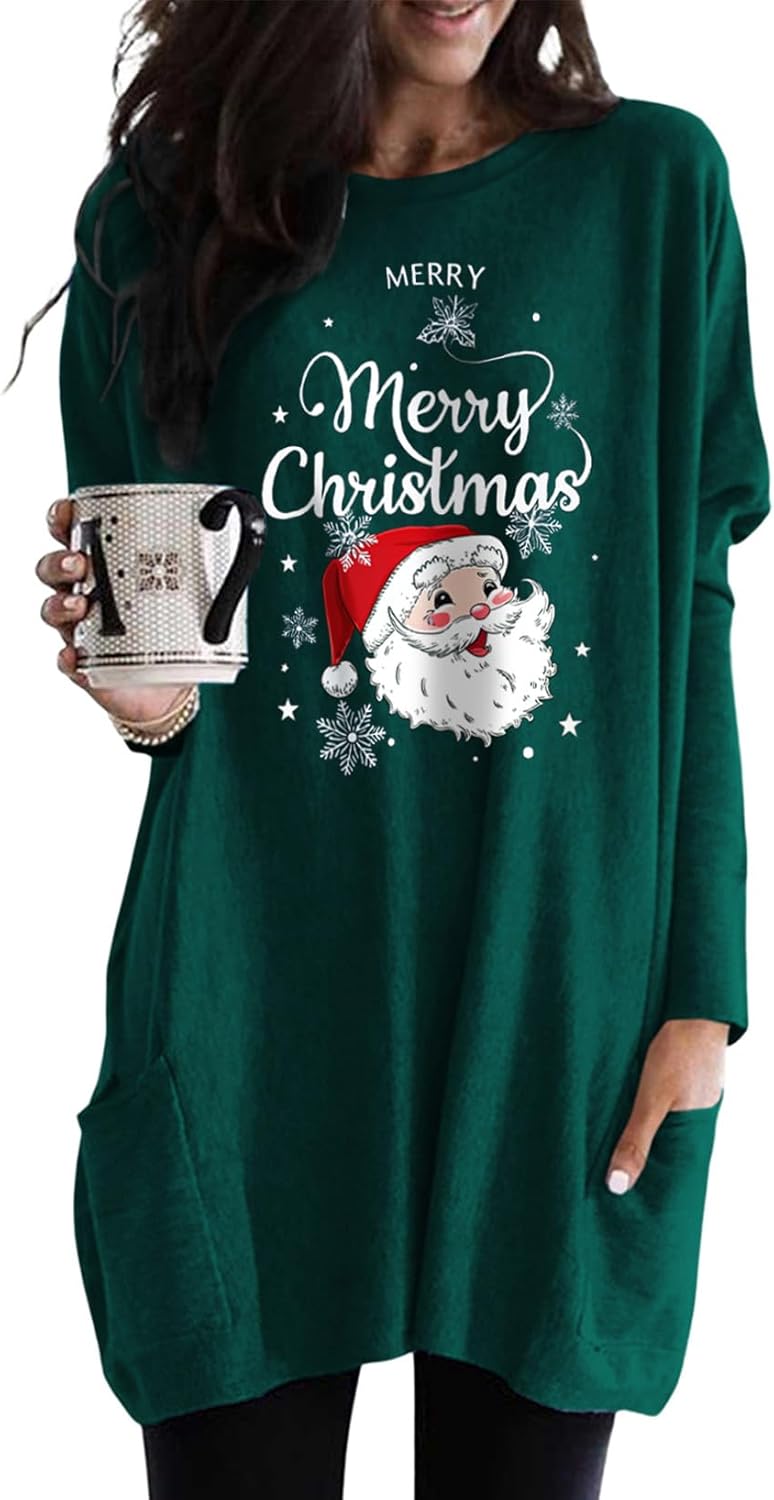 Dokotoo Womens Winter Dresses Long Sleeve Pullover Tunic Tops
