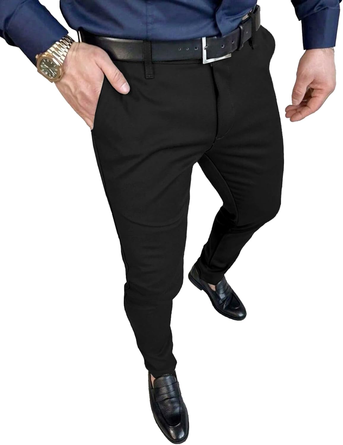 PLEPAN Men's Slim Fit Stretch Dress Pants for Comfort & Style