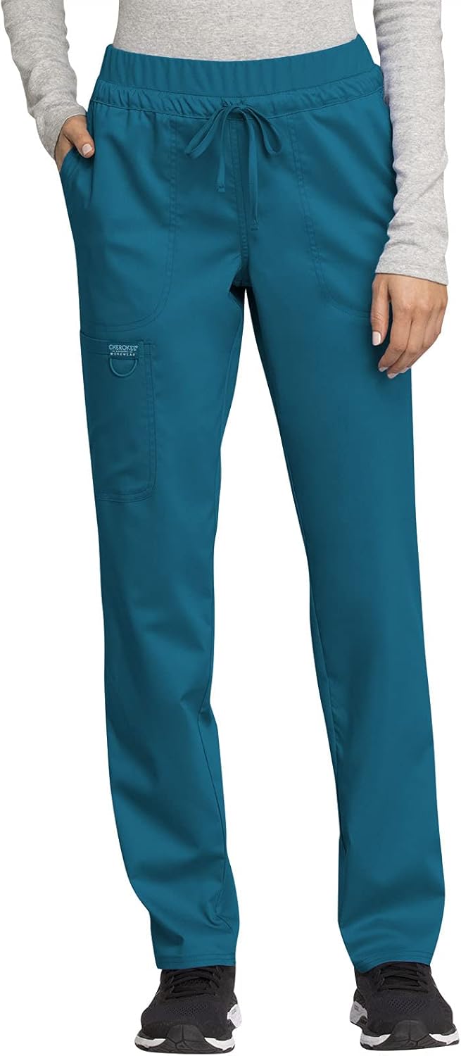 Cherokee Scrubs for Women Mid Rise Tapered Leg Drawstring Pant