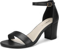Women's Wide Fit Heeled Sandals with 2.5in Chunky Heel - Dress
