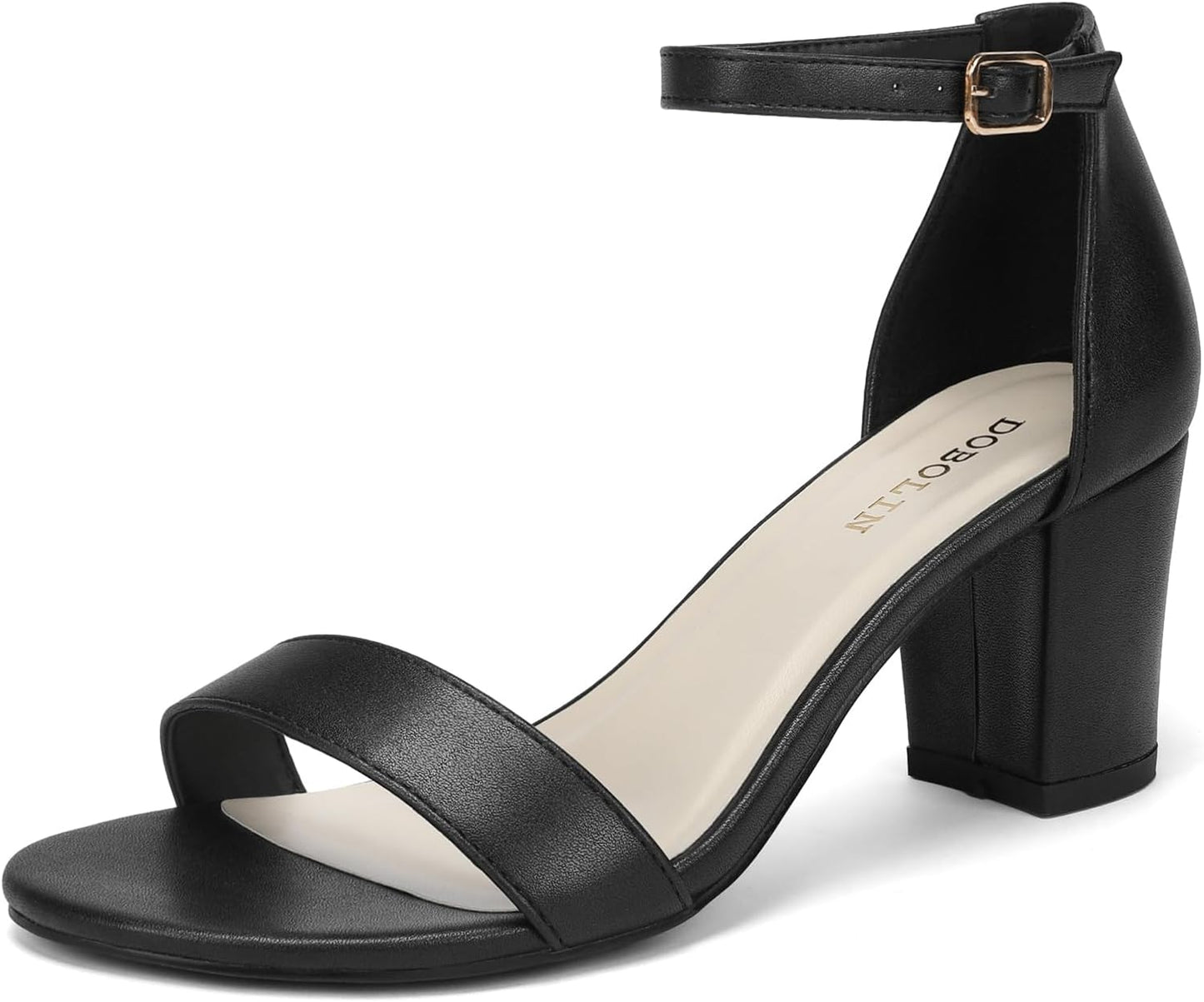 Women's Heeled Sandals Open Toe Ankle Strap for Comfort