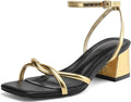 Women's Strappy Chunky Heels Sandals - Comfortable 2in Block Heel Fit