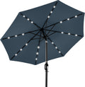 Best Choice Patio Umbrella 10ft Solar LED - Tilt, Crank, UV-Resistant