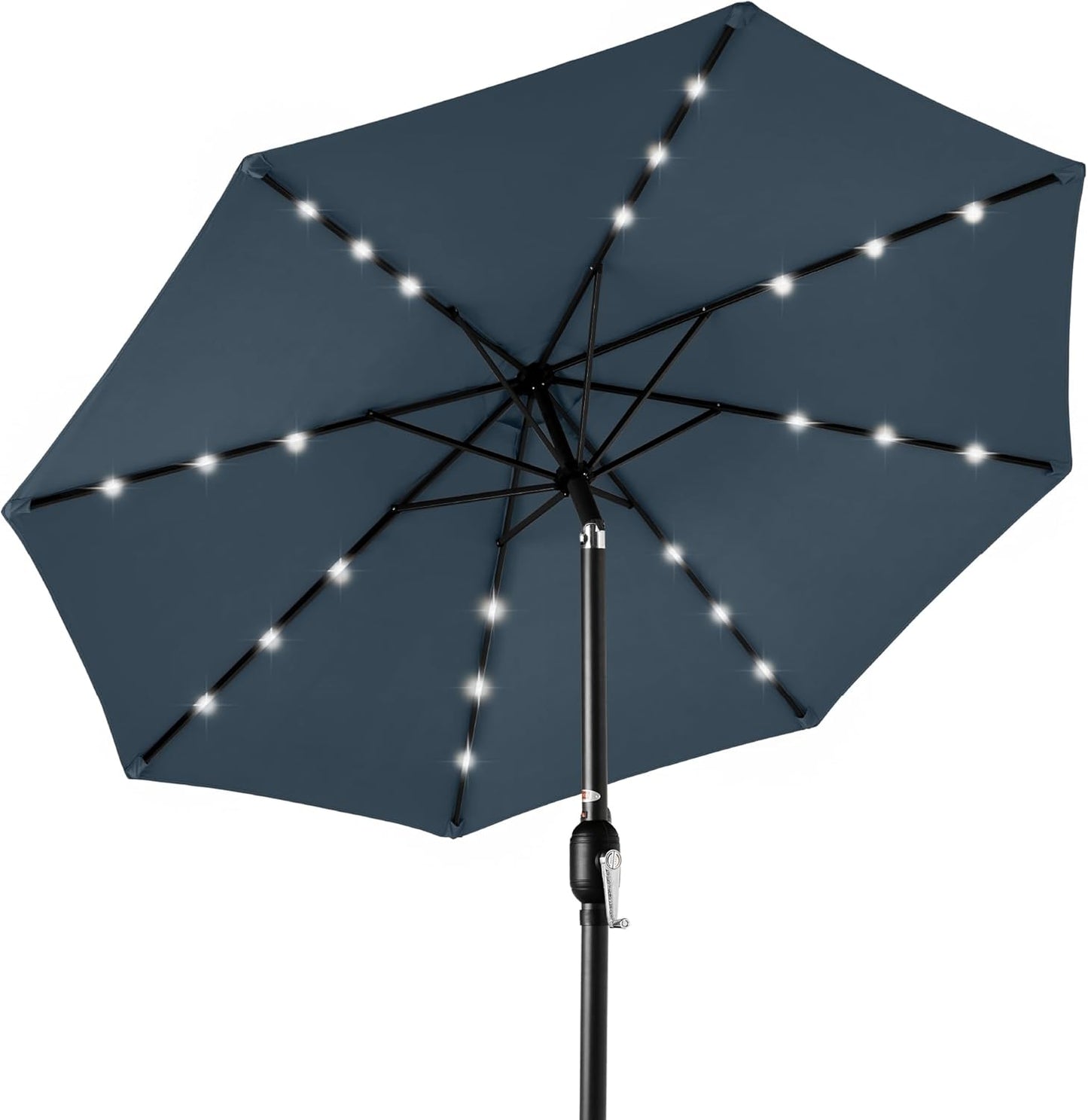 10ft Solar LED Lighted Patio Umbrella with Tilt Adjustment