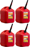 Midwest Can 5610 Safe-Flo 5 Gallon Gas Can - Auto Shut Off (4 Pack)