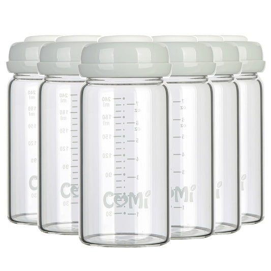 COMI Wide Neck Glass Breastmilk Collection Bottle for Moms