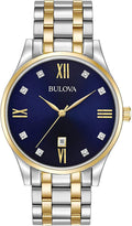 Bulova Men's Classic Stainless Steel Watch with Diamonds - Timeless