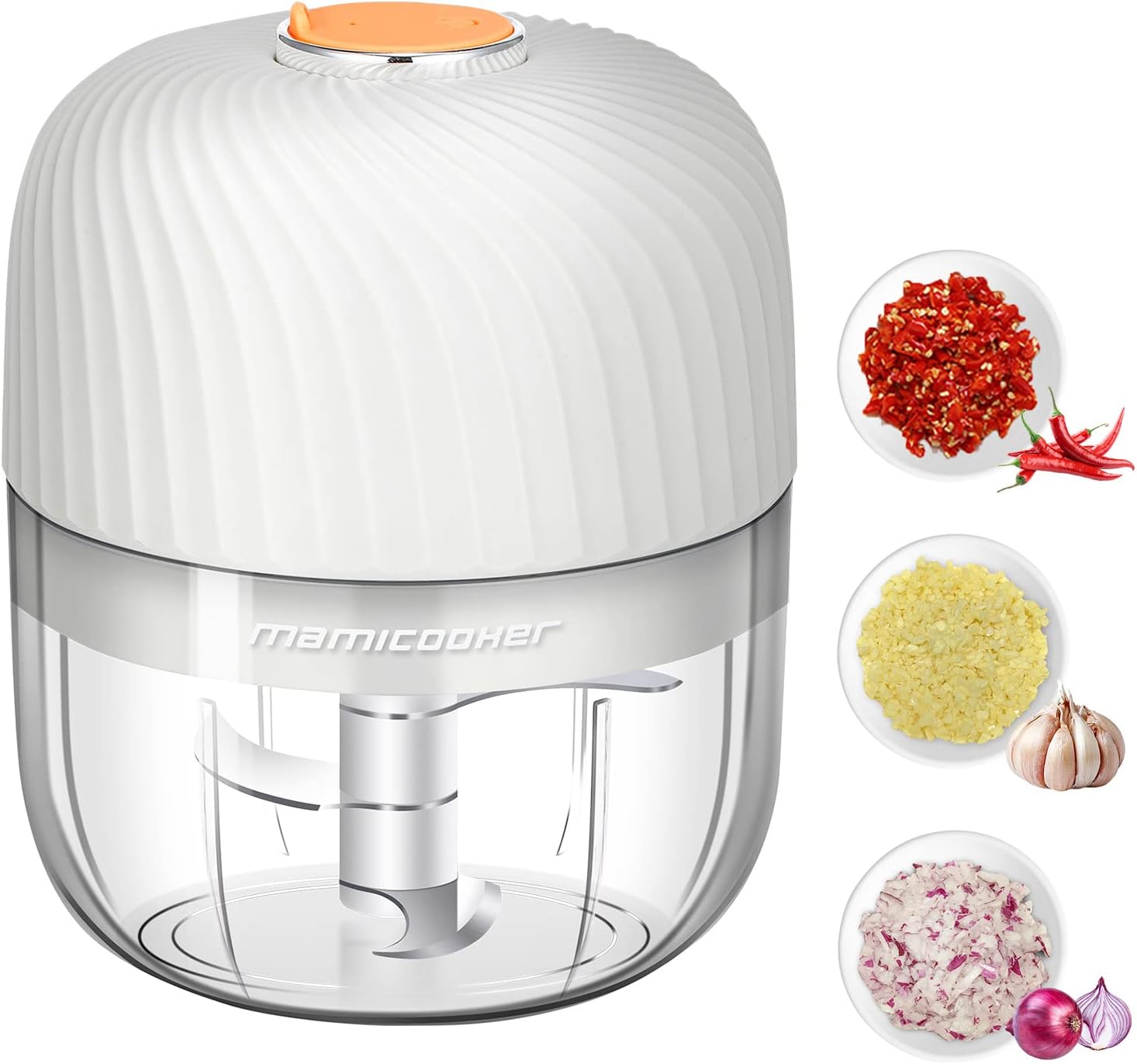 Wireless 250ML Garlic Chopper by MAMICOOKER - Effortless Food Prep!