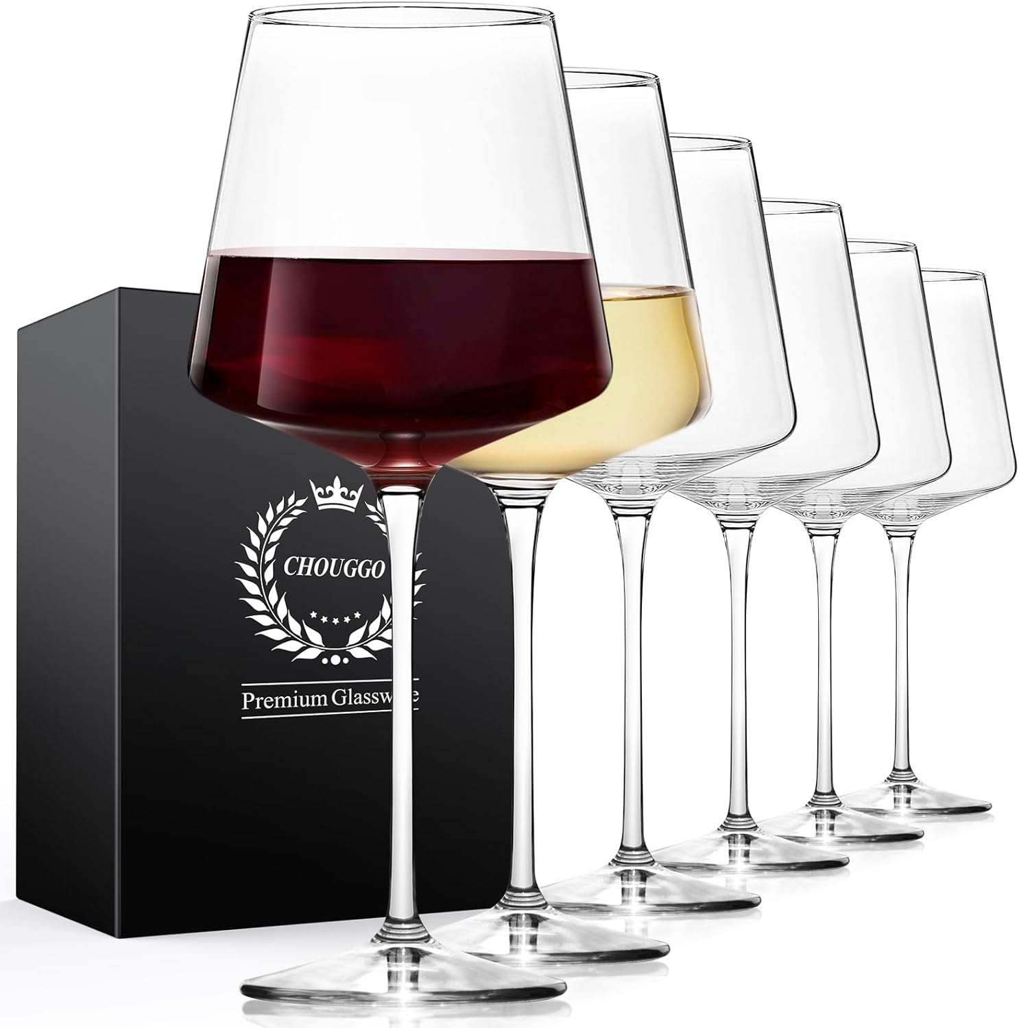 Chouggo 21Oz Wine Glasses Set of 6 for Elegant Celebrations