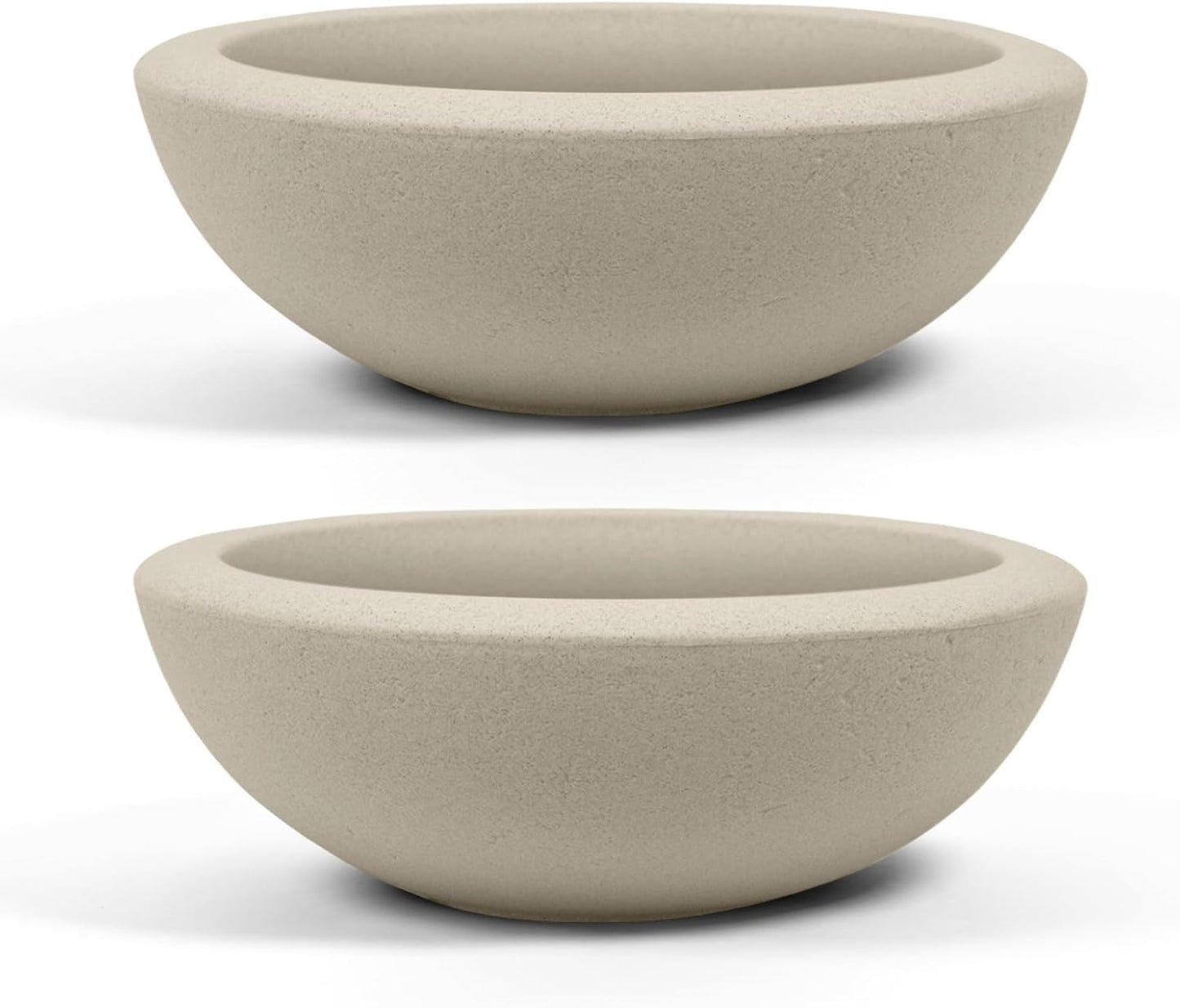 ARBORA 21in Santorini Bowl 2-Pack Planters for Indoor Outdoor Use