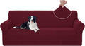 Stretch Couch Cover for 3 Cushion Sofa Burgundy - Pet Friendly Fit