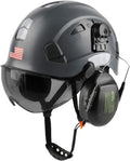 Safety Helmet Hard Hat with Visor and Ear Protection - 3 in 1 Work