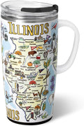 22oz Travel Mug with Handle and Lid - Illinois City Design