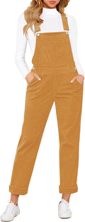 Womens Corduroy Overalls Jumpsuit with Adjustable Straps - Stylish Fit
