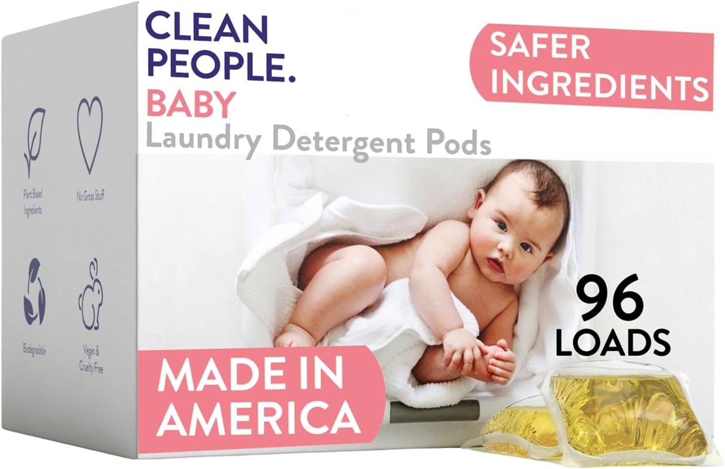 Clean People Laundry Detergent Pods - Hypoallergenic & Eco-Friendly