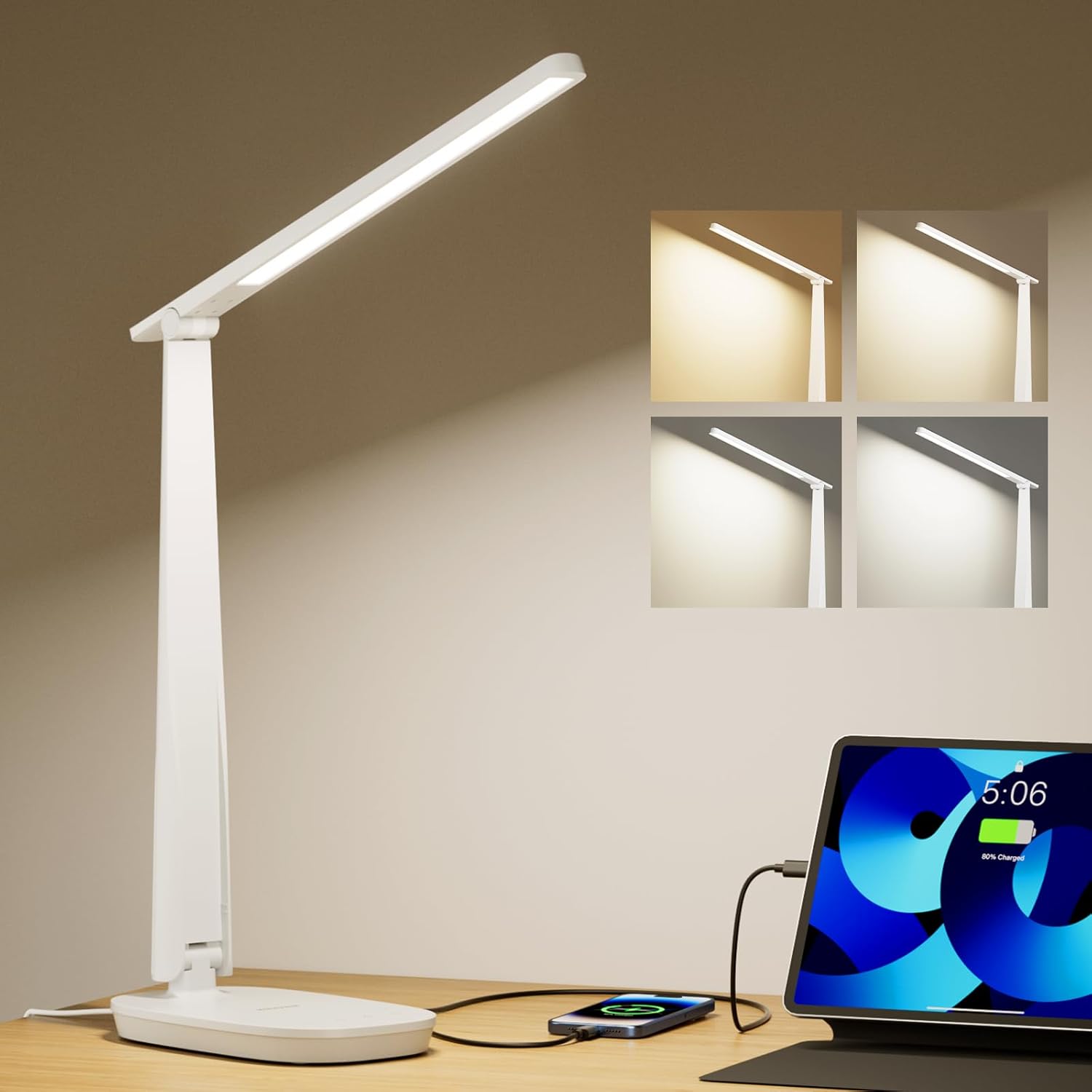 HONEYWELL Dimmable LED Desk Lamp with Dual Charging