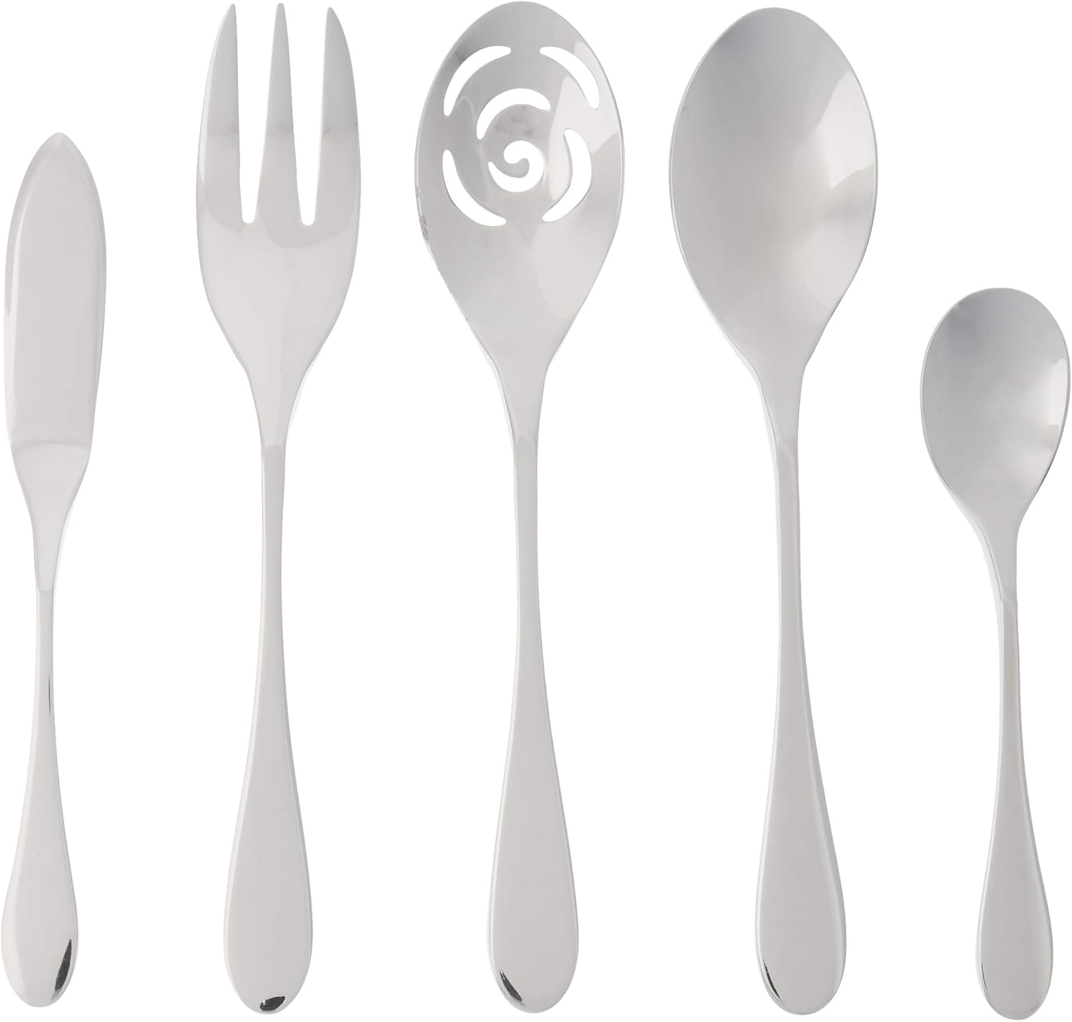 Knork Original Serving Set, 5 Piece Gloss Stainless Steel Set