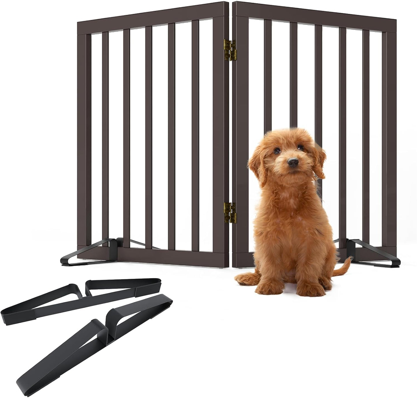Freestanding Foldable Dog Gate for Indoor Use, 24-in Tall