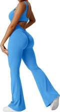 Women Scrunch Flare Jumpsuit - Backless Butt Lift Workout