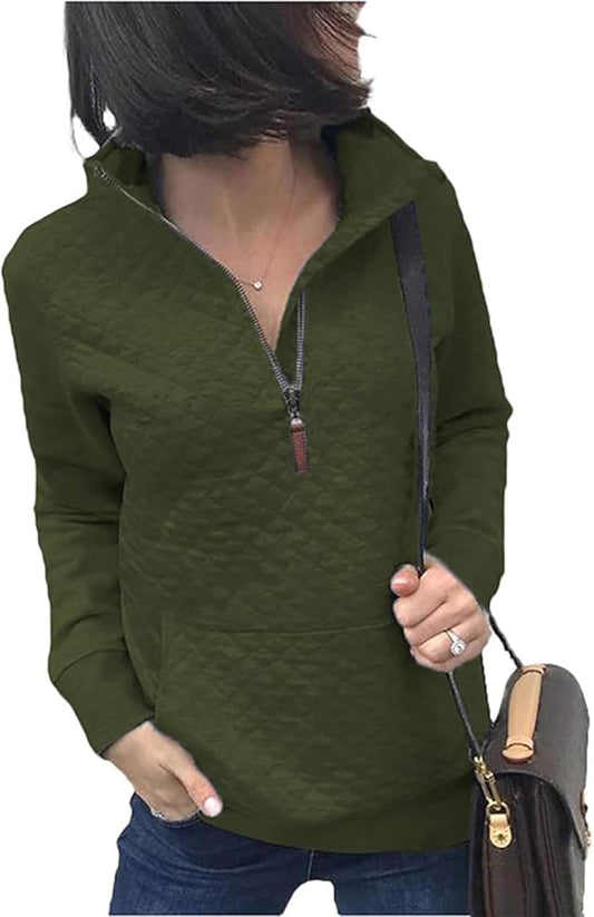 Stylish Lightweight Quilted Sweatshirt for Women - Casual Tops