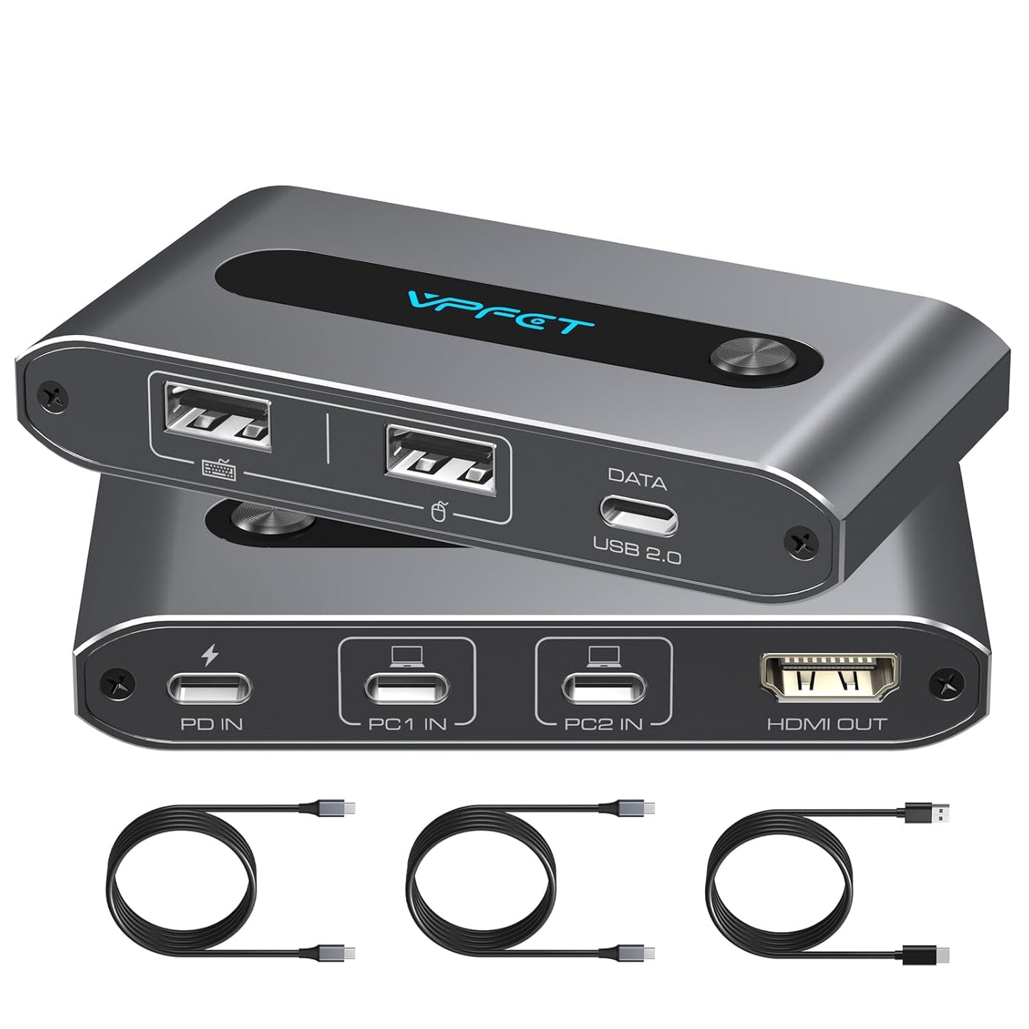 USB C KVM Switch for 2 Computers and 1 Monitor with 4K Output