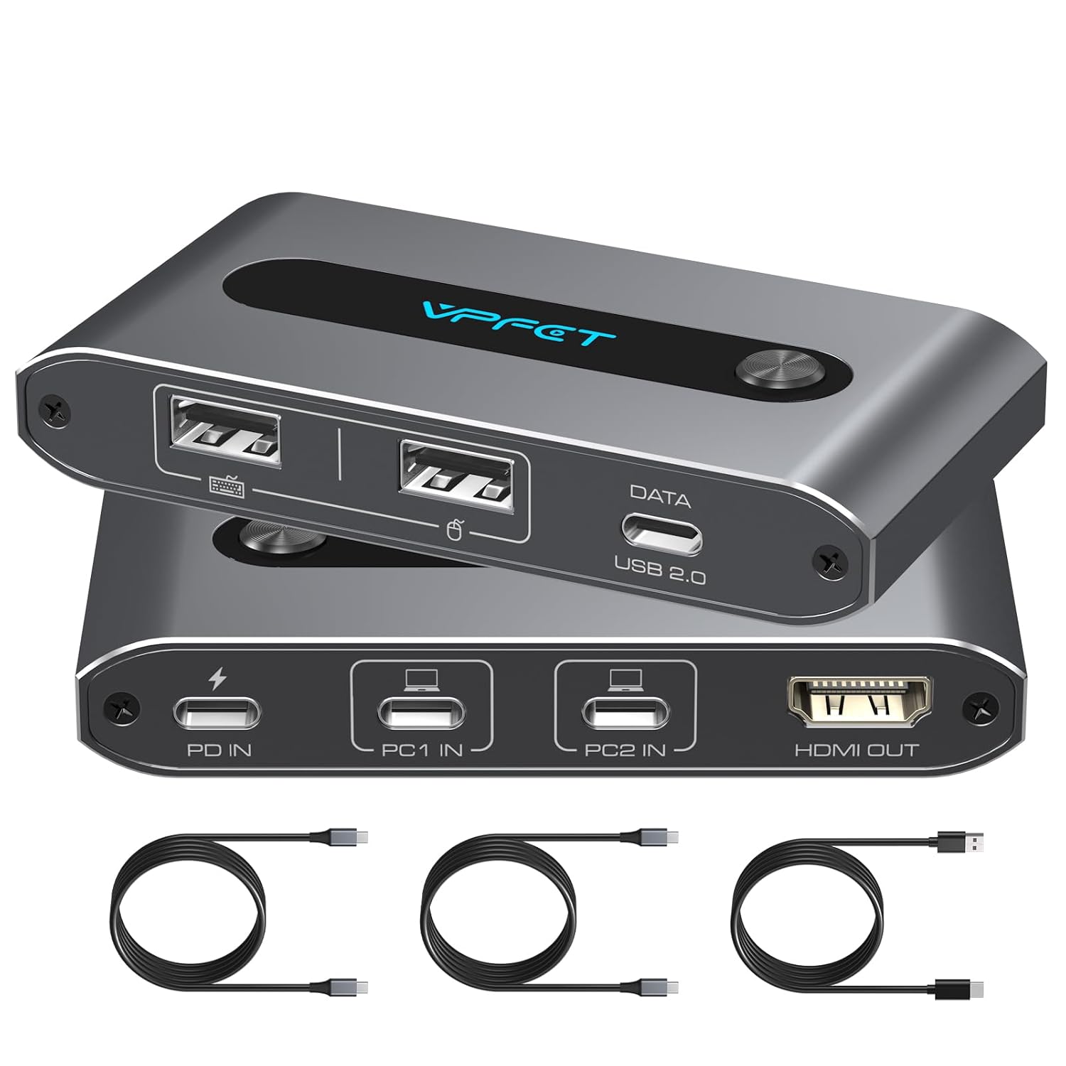 USB C KVM Switch for 2 Computers and 1 Monitor with 4K Output