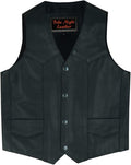 Daniel Smart Leather Vests for Kids Premium Cowhide Black Vest