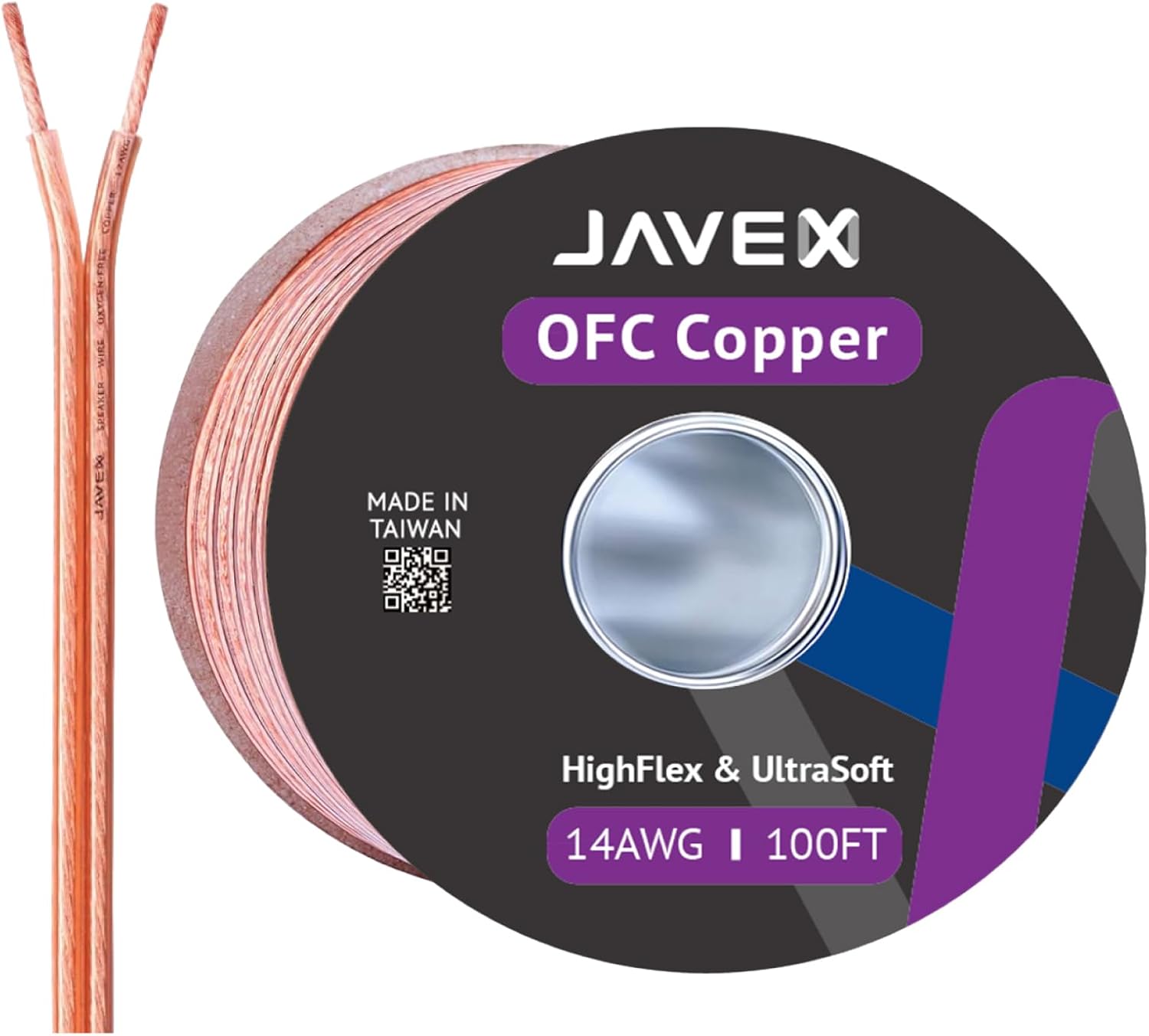 JAVEX 14-Gauge AWG Audio Speaker Wire Cable for Home Theater