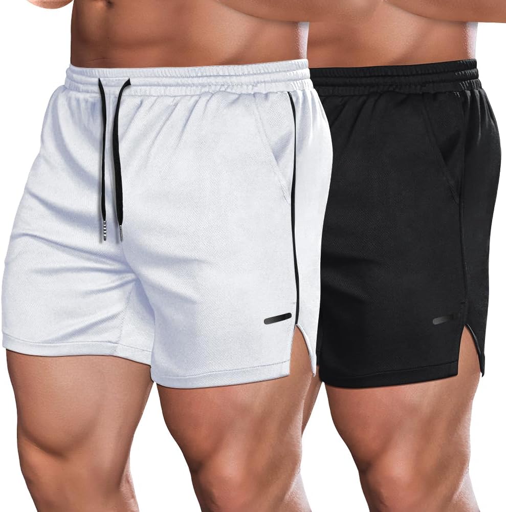 COOFANDY Men's 2 Pack Gym Workout Shorts Quick Dry Athletic