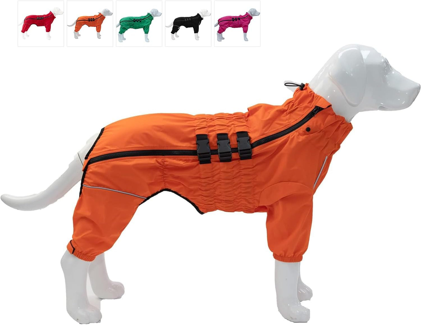 Dogs Waterproof Jacket for All Sizes - Reflective Safety Raincoat