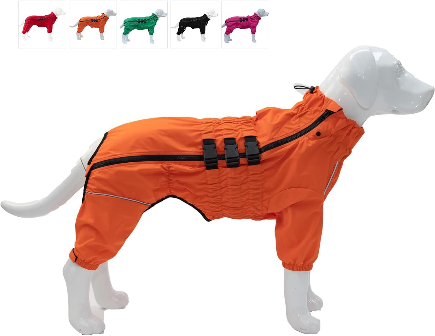 Dogs Waterproof Jacket for All Sizes - Reflective Safety Raincoat