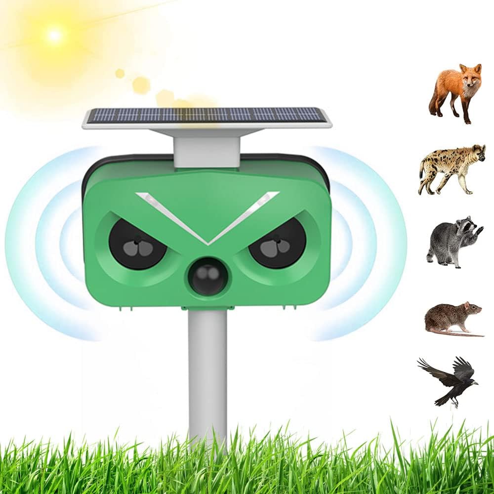 Solar Animal Repeller with Ultrasonic Technology for Outdoor Use