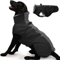Dog Winter Jacket XX-Large Black - Warm Zip Up Snowsuit Vest