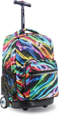 Sunrise Kids Rolling Backpack 18in - Convertible Wheeled Bookbag J