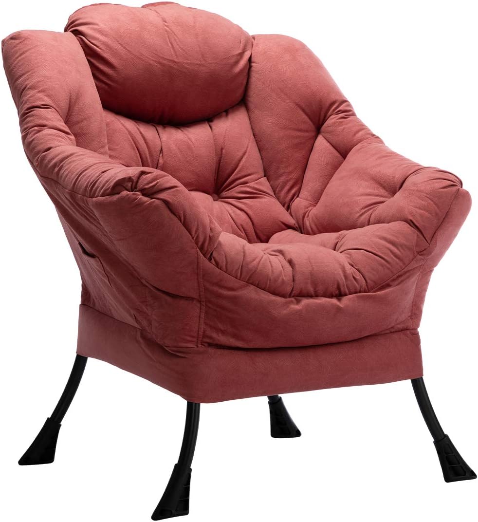 HollyHOME Lazy Chair with Armrest and Side Pocket for Comfort