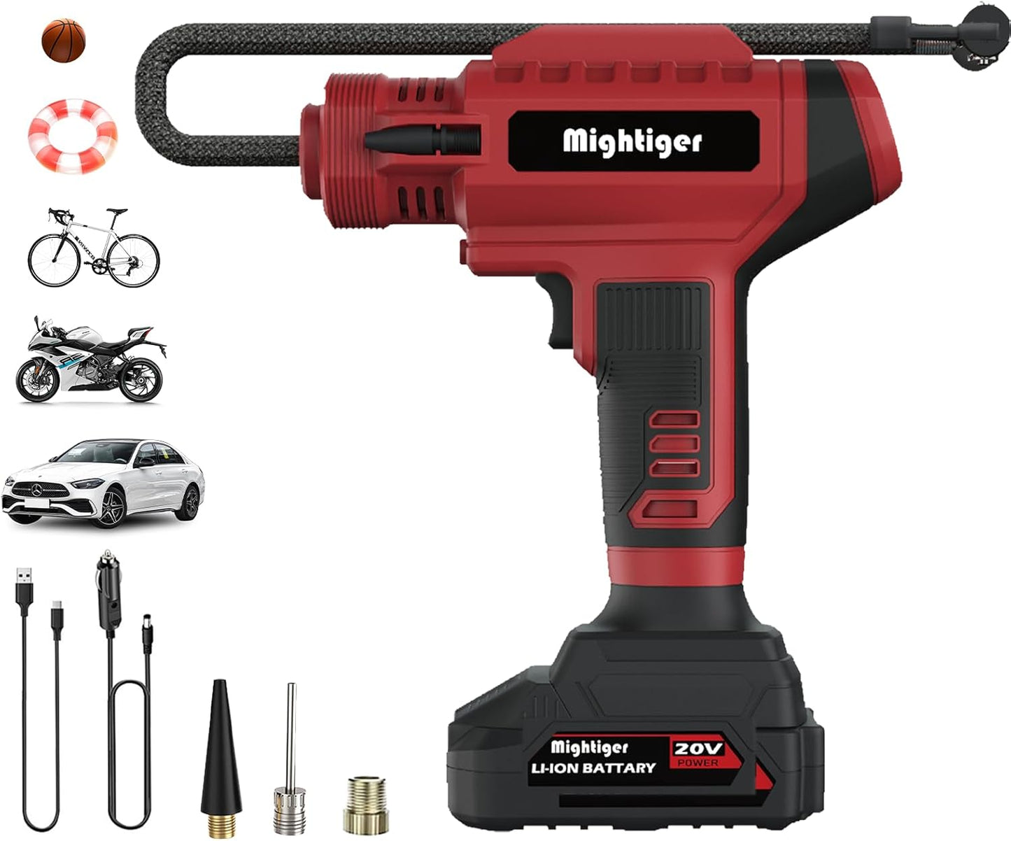 Portable Tire Inflator 20V Cordless Mini Air Compressor
