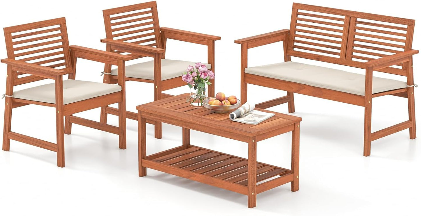 Tangkula 4 Piece Patio Conversation Set for Outdoor Relaxation