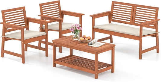 Tangkula 4 Piece Patio Conversation Set for Outdoor Relaxation
