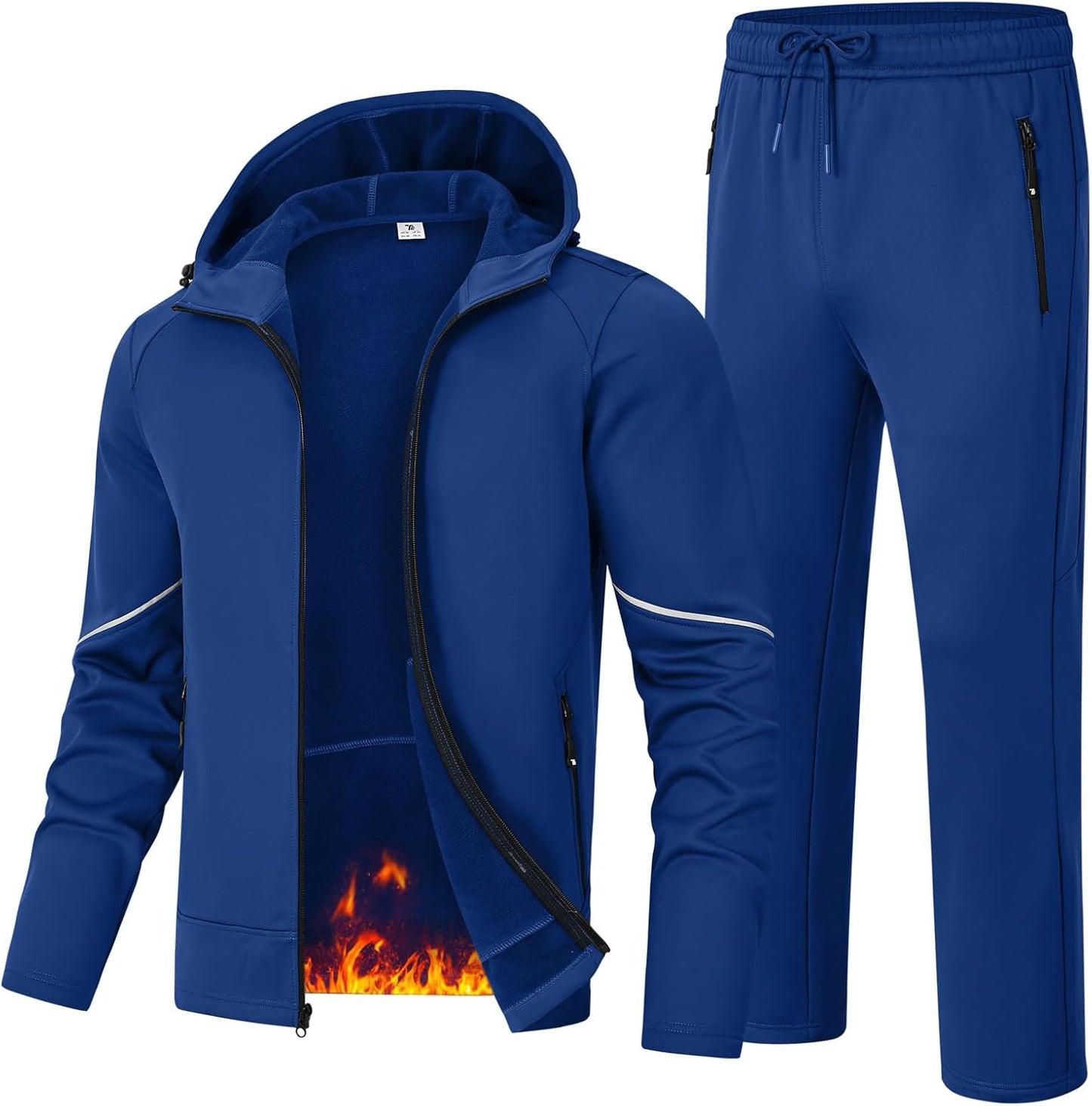 Rdruko Men's Fleece Track Sweat Suit for Winter Warmth