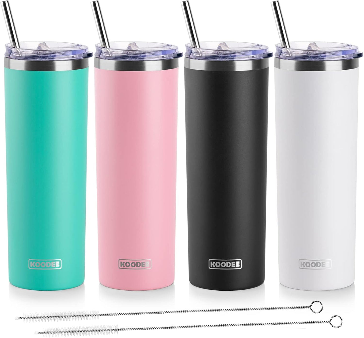 20 oz Skinny Tumblers - Insulated Stainless Steel 4 Pack