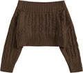 V Neck Button Knit Crop Sweater - Cozy Cropped Cable Pullover