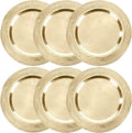 Gold Charger Plate 6 Pack - 13 in Round Stainless Steel Chargers