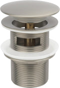 Freestanding Bathtub Drain Pop-up Stopper - Toe-Press Brushed Nickel